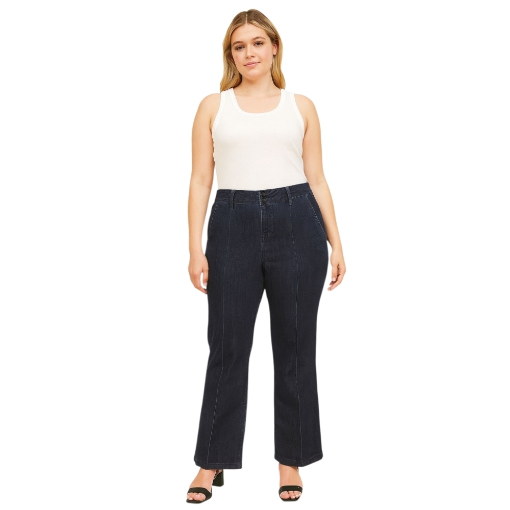 Torrid 10176459 Dark Wash Mid Rise Denim Jeans Flare Leg Plus Size 18